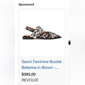 Leopard Ganni Buckle Ballerina Flats